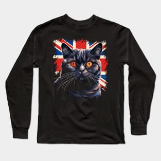 Patriotic British Shorthair Long Sleeve T-Shirt